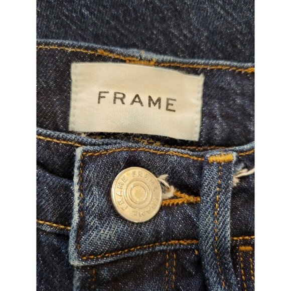 Frame Unique Two Tone Sylvie Straight Jeans 23 Indigo Combo Pants Denim Color - Picture 12 of 12